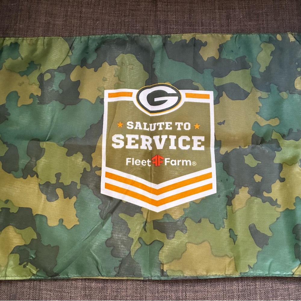 NFL Green Bay Packers Camouflage Salute to Service Car Flag / Garden Flag